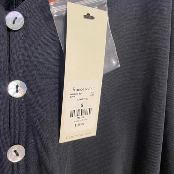 Francesca’s Black Cami Alya Black Twist Front Tank Top Small Spaghetti Strap NWT - Picture 8 of 11